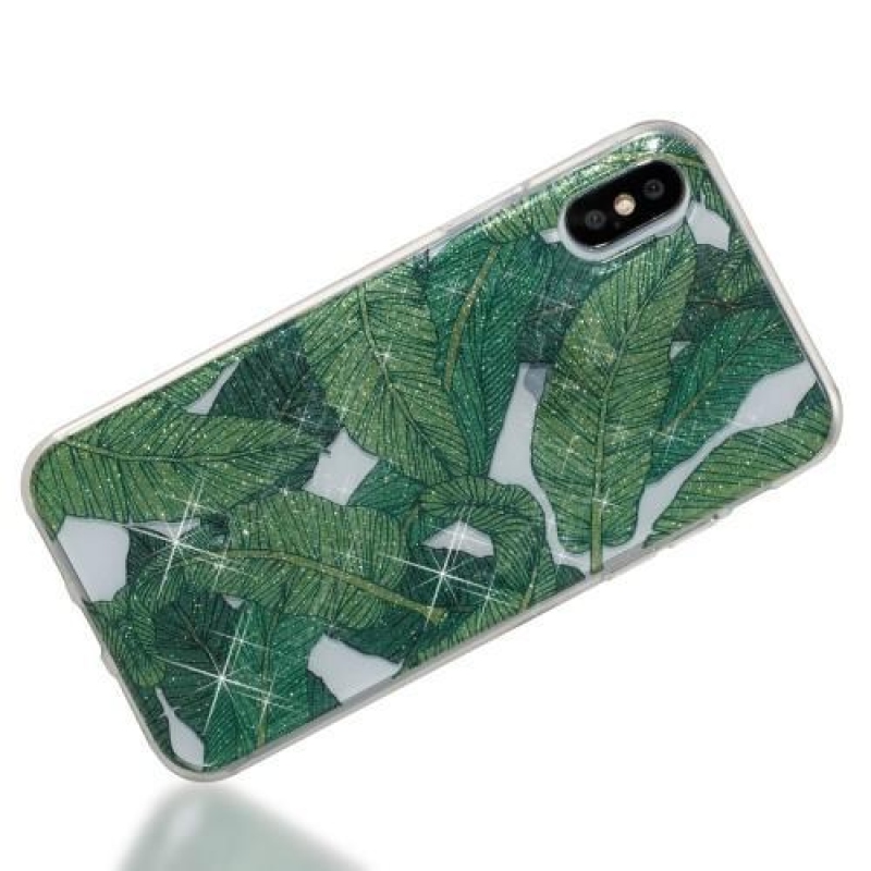 Shine gelový obal na iPhone X - lístky