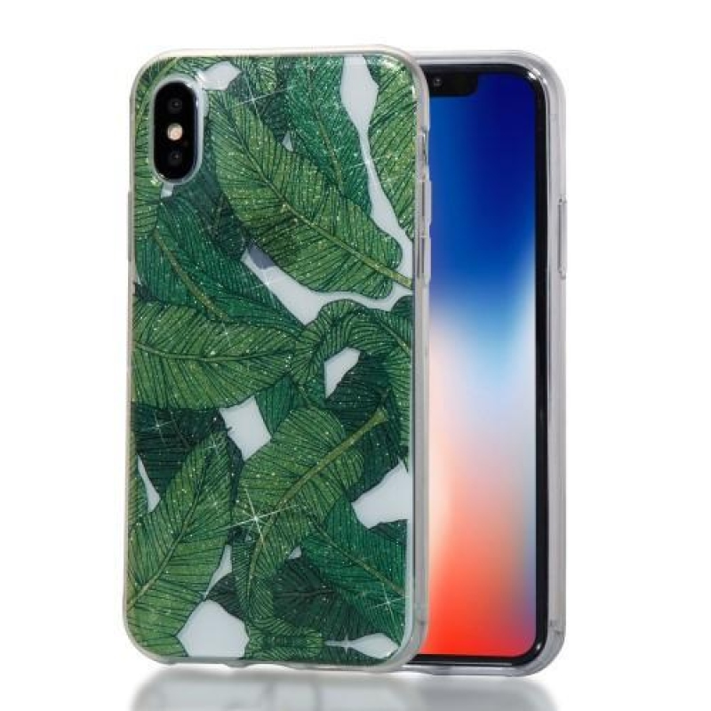 Shine gelový obal na iPhone X - lístky