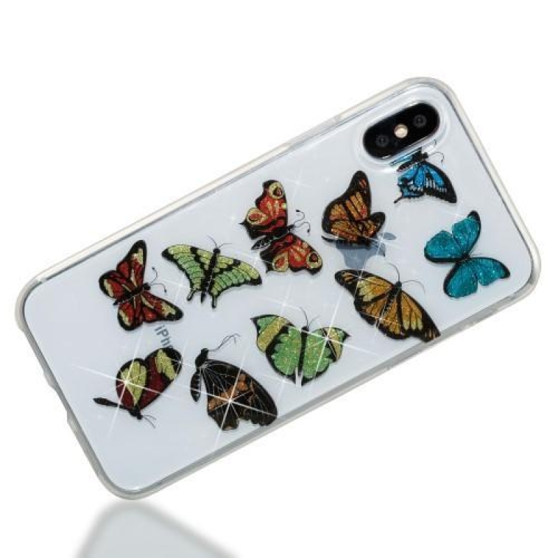Shine gelový obal na iPhone X - motýlí rej