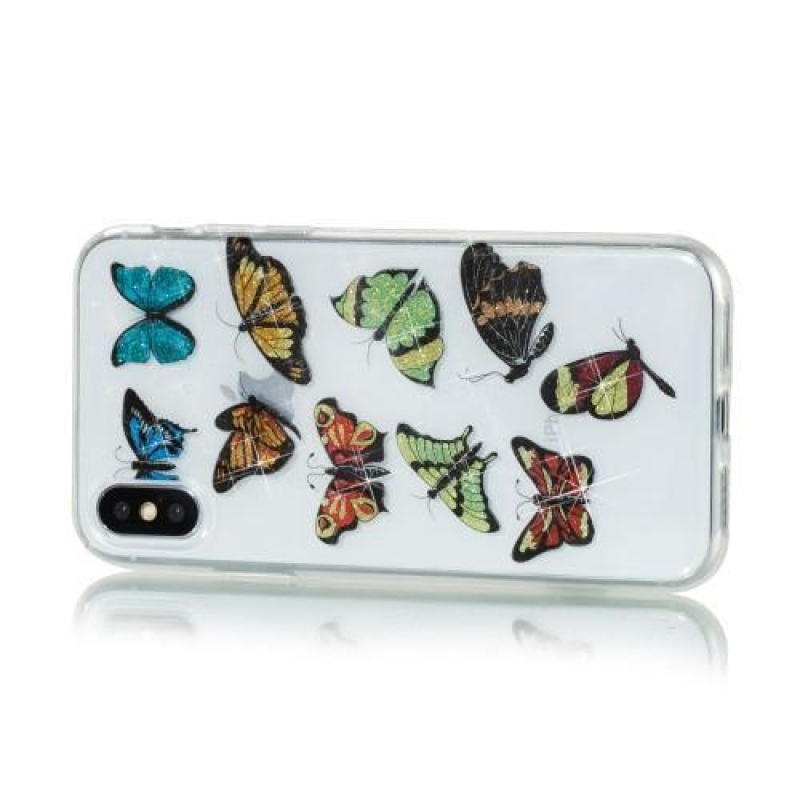 Shine gelový obal na iPhone X - motýlí rej