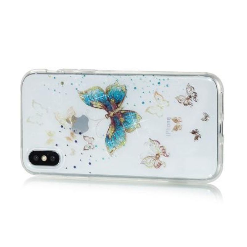 Shine gelový obal na iPhone X - motýlkové