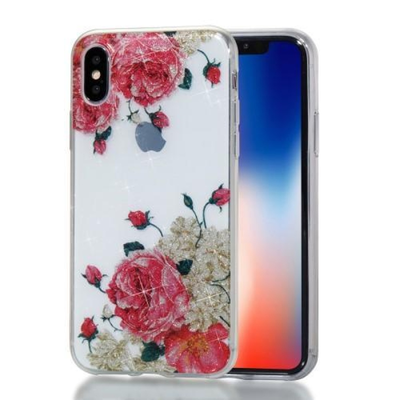 Shine gelový obal na iPhone X - růže