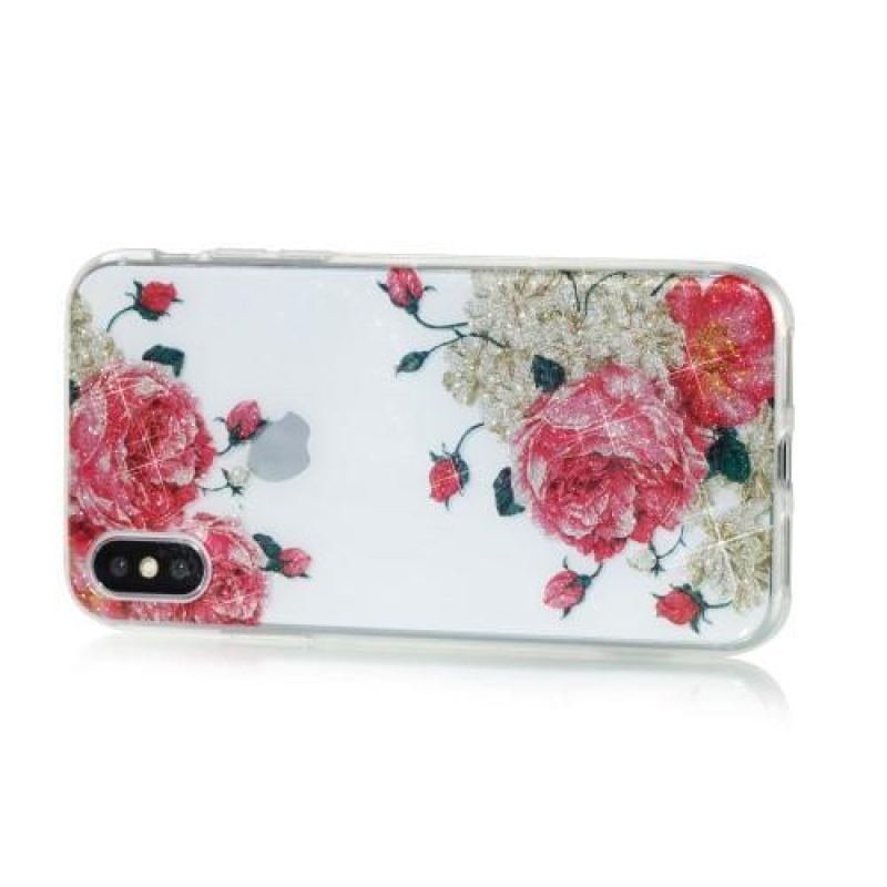 Shine gelový obal na iPhone X - růže