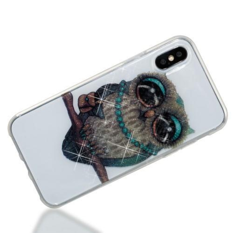 Shine gelový obal na iPhone X - sova