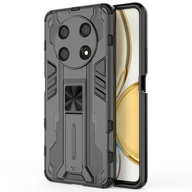 Shock odolný hybridní kryt s výklopným stojánkem na mobil Honor Magic 4 Lite 5G - černý