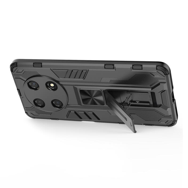 Shock odolný hybridní kryt s výklopným stojánkem na mobil Honor Magic 4 Lite 5G - černý