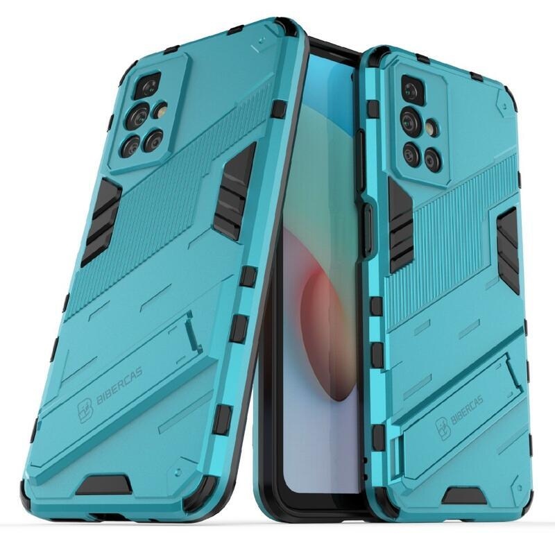 Shock odolný hybridní kryt s výklopným stojánkem na mobil Xiaomi Redmi 10/Redmi 10 (2022) - světlemodrá
