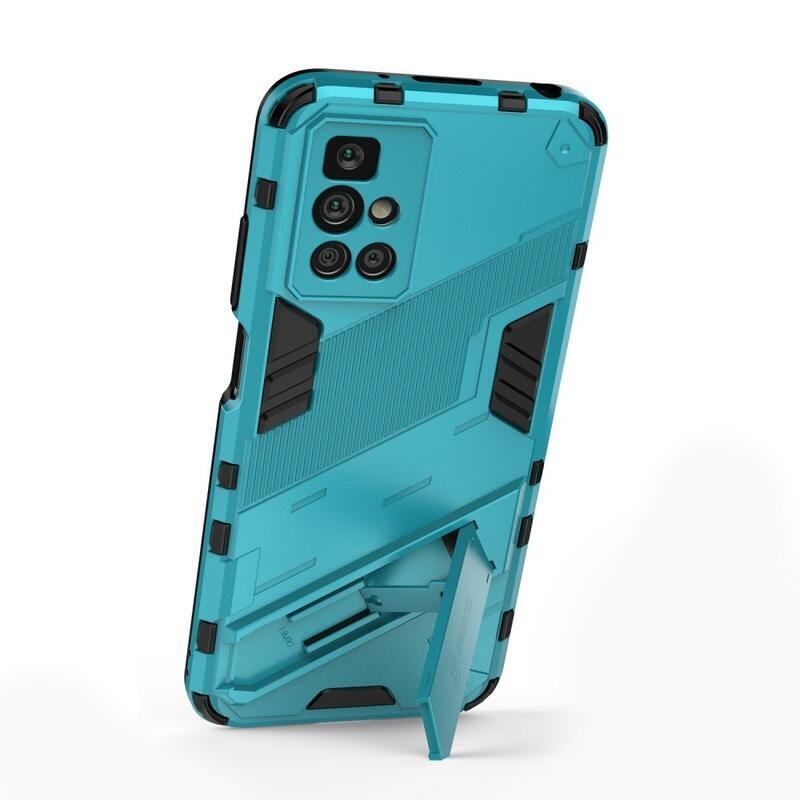 Shock odolný hybridní kryt s výklopným stojánkem na mobil Xiaomi Redmi 10/Redmi 10 (2022) - světlemodrá