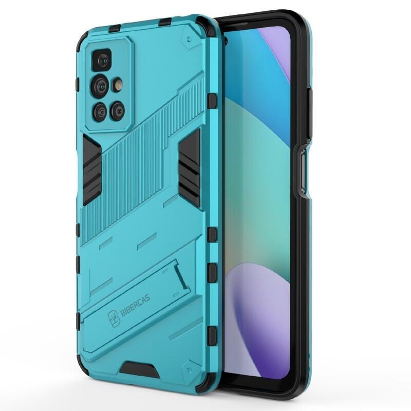 Shock odolný hybridní kryt s výklopným stojánkem na mobil Xiaomi Redmi 10/Redmi 10 (2022) - světlemodrá