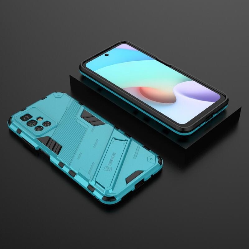 Shock odolný hybridní kryt s výklopným stojánkem na mobil Xiaomi Redmi 10/Redmi 10 (2022) - světlemodrá