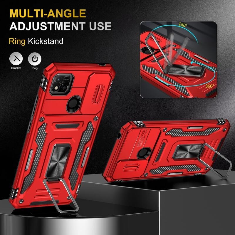 Shock zasunovací hybridní kryt na Xiaomi Redmi 10A - červený