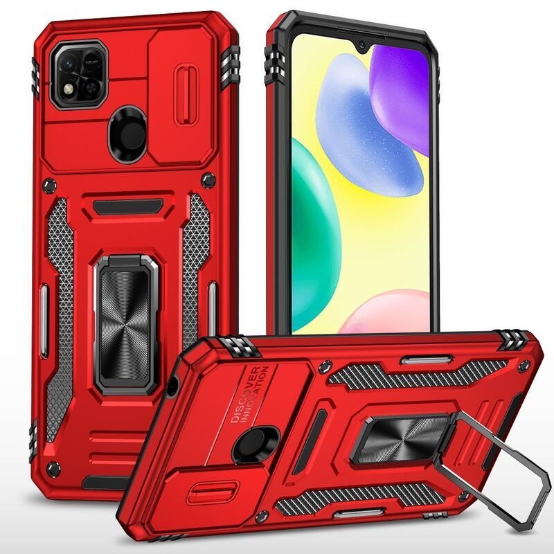 Shock zasunovací hybridní kryt na Xiaomi Redmi 10A - červený