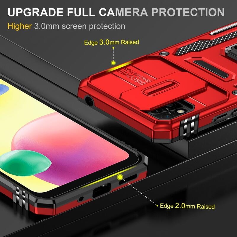 Shock zasunovací hybridní kryt na Xiaomi Redmi 10A - červený