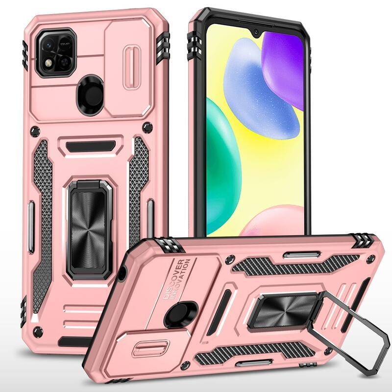 Shock zasunovací hybridní kryt na Xiaomi Redmi 10A - růžovozlatý