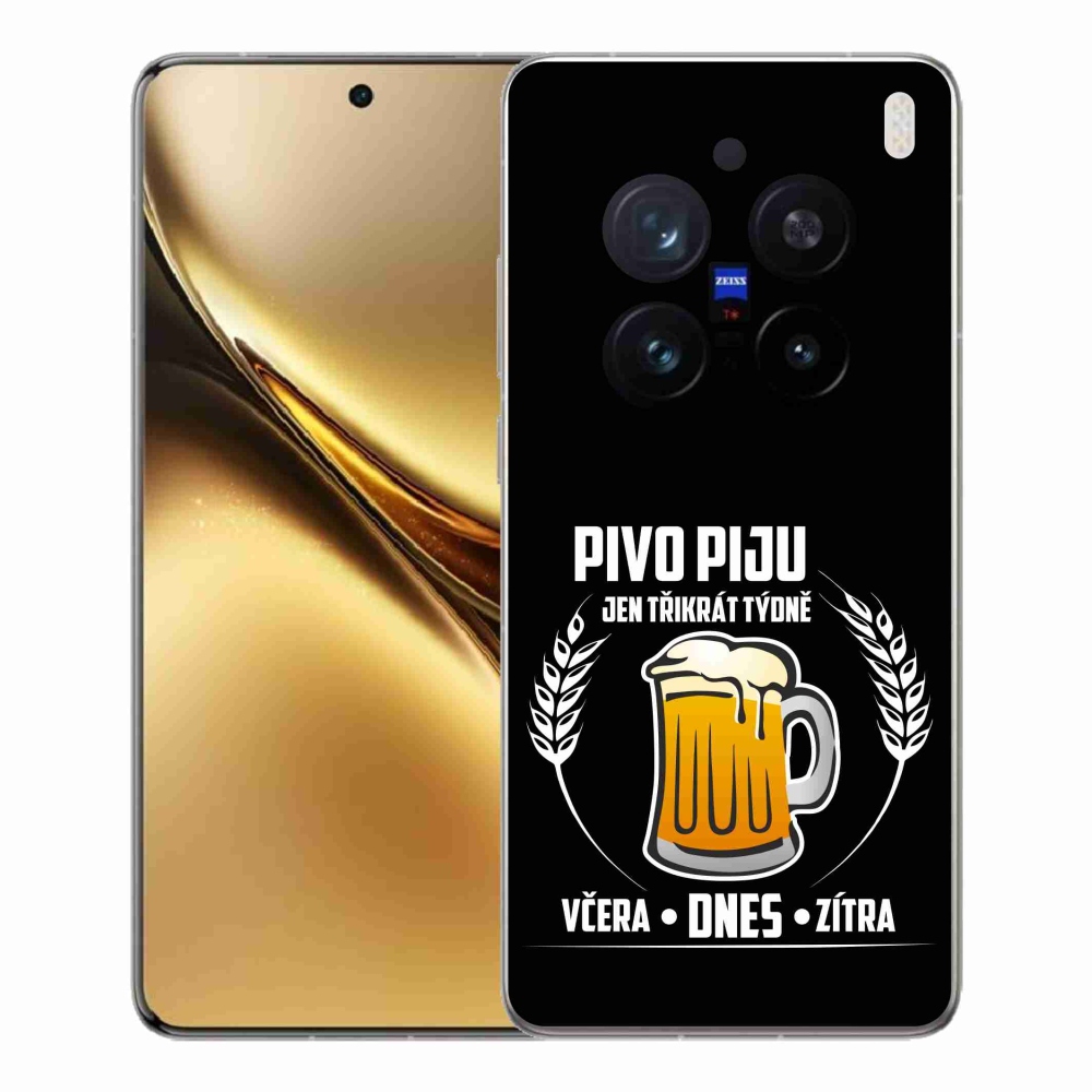 Gelový kryt mmCase na Vivo X200 Pro 5G - pivní motiv černé pozadí