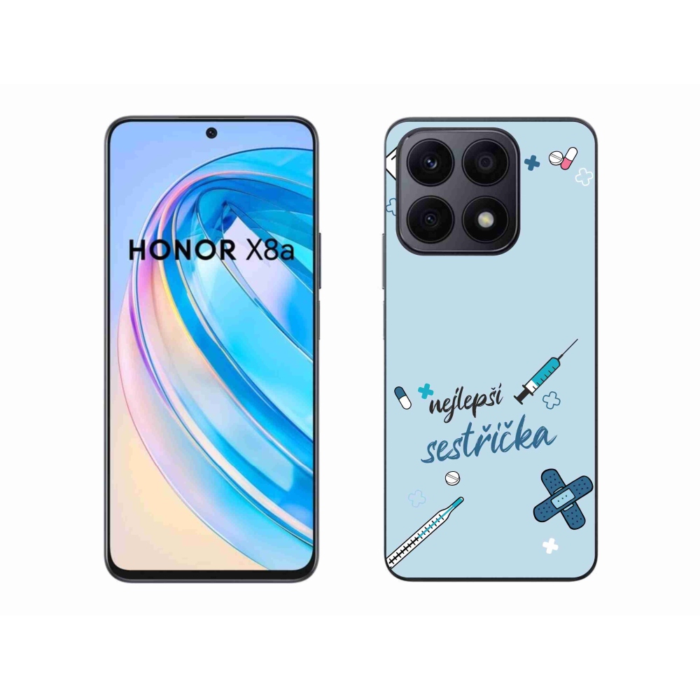 Gelový kryt mmCase na Honor X8a - nejlepší sestřička modré pozadí