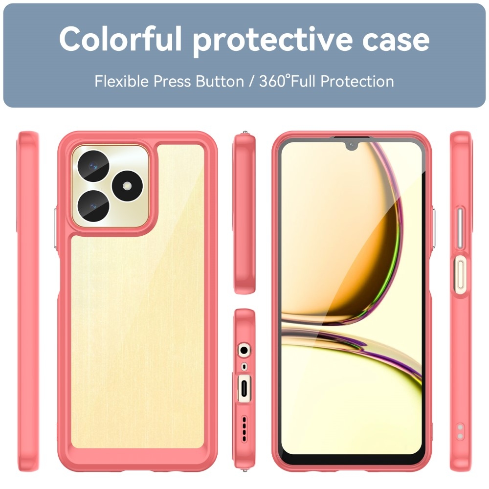 Gelový obal s pevnými zády na Realme C51/C53 - červený