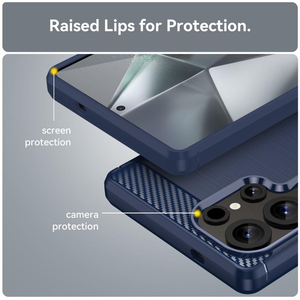 Carbon odolný gelový obal na Samsung Galaxy S25 Ultra - modrý