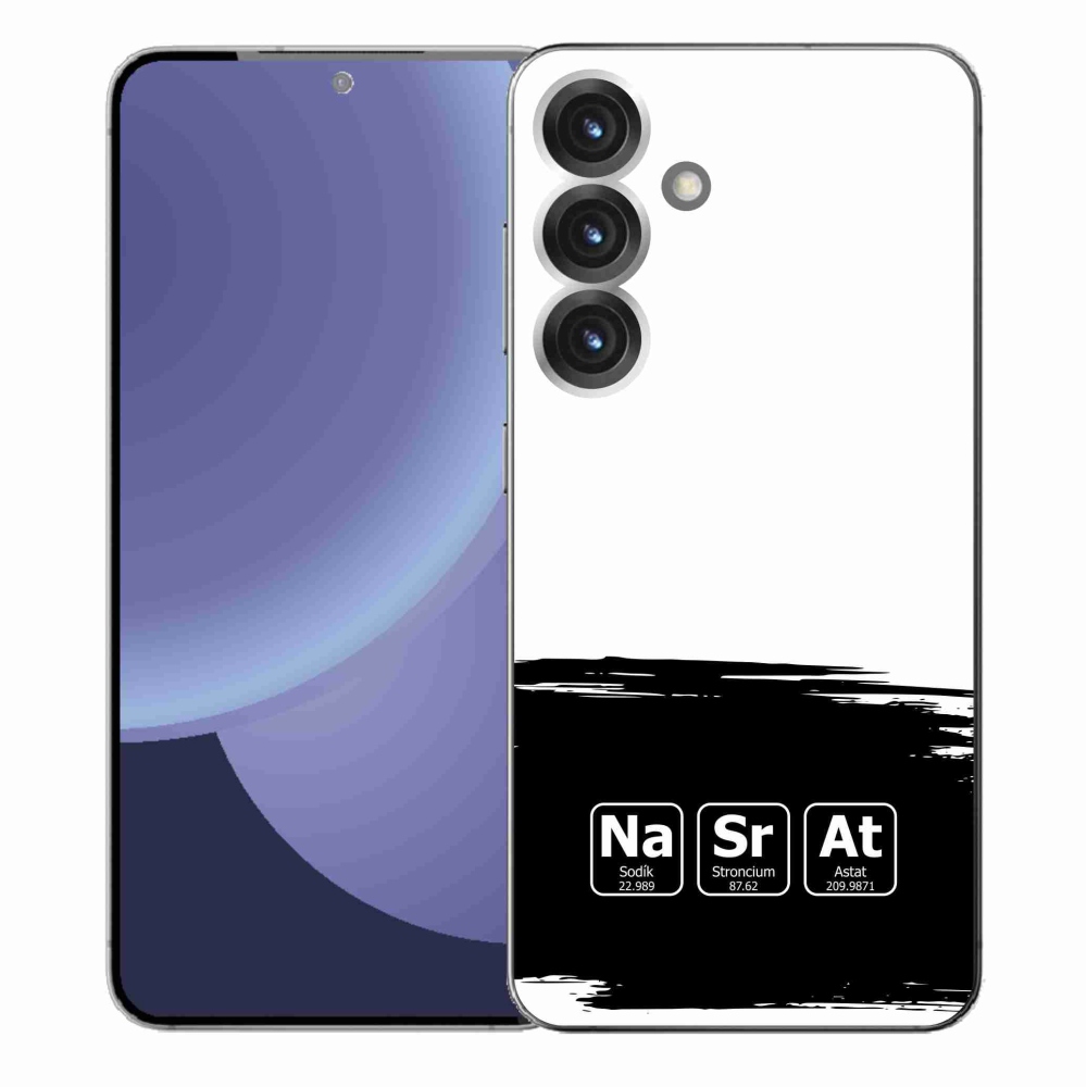 Gelový kryt mmCase na Samsung Galaxy S25+ - chemické prvky černobílé pozadí