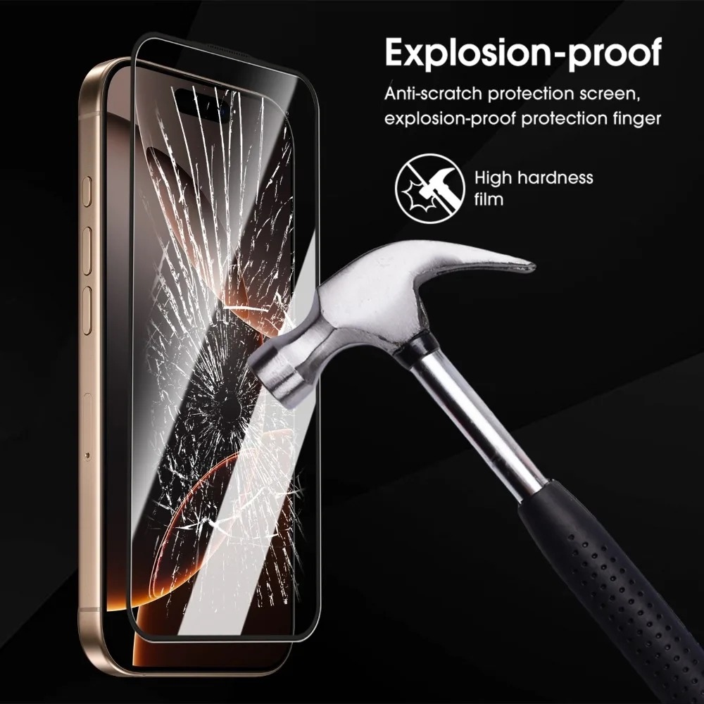 Silk celoplošné tvrzené sklo na mobil iPhone 18 Pro/17 Pro s aplikačním rámečkem