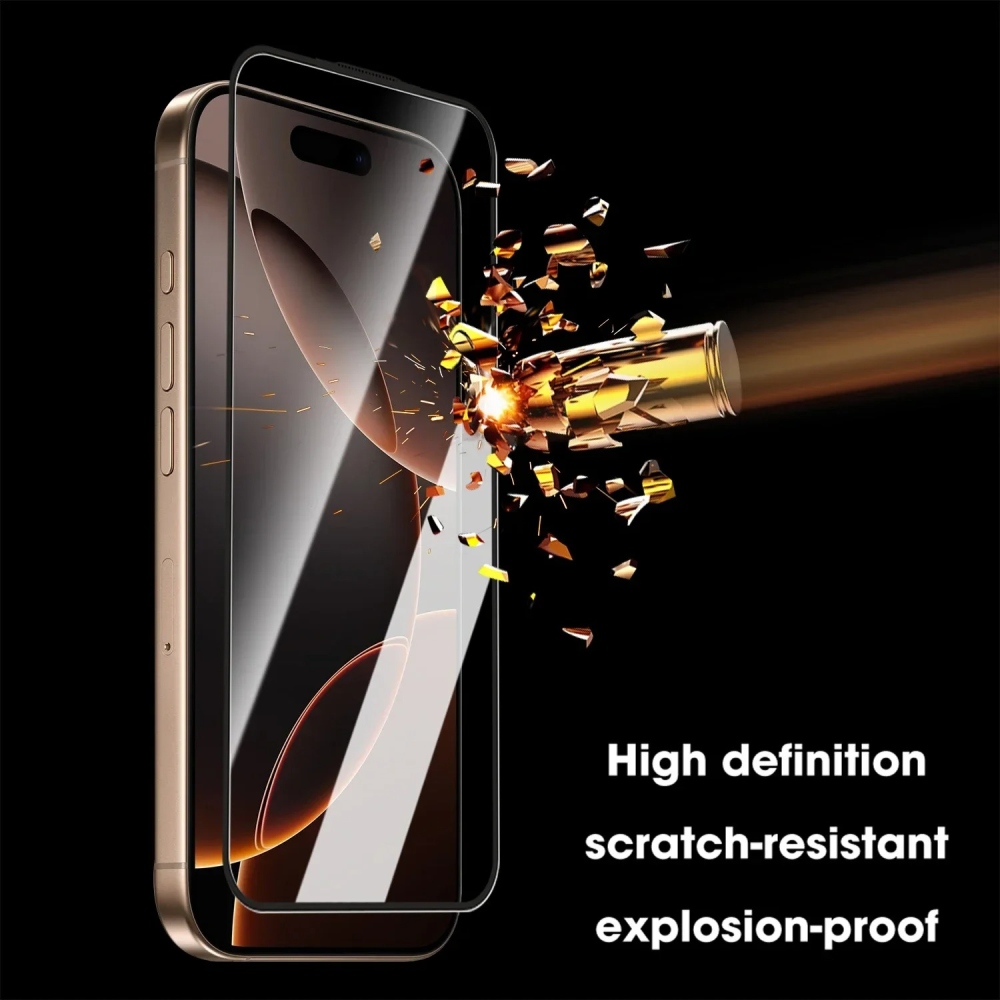 Silk celoplošné tvrzené sklo na mobil iPhone 18 Pro/17 Pro s aplikačním rámečkem