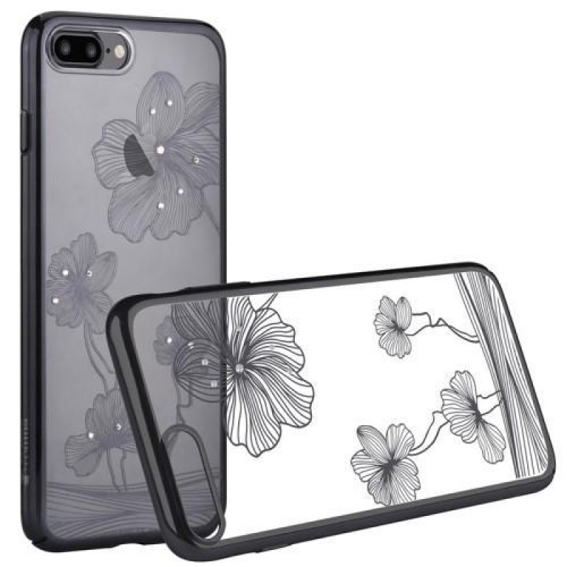 Silky Swarovski krystalový plastový obal na iPhone 8 Plus a iPhone 7 Plus - černý