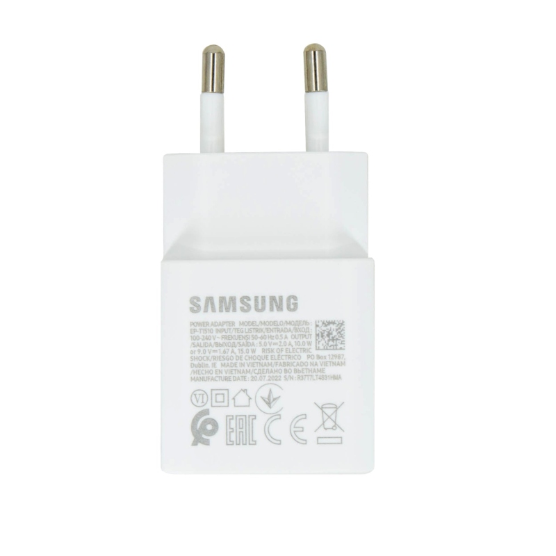 EP-T1510EWE Samsung USB-C 15W Cestovní nabíječka White (OOB Bulk)