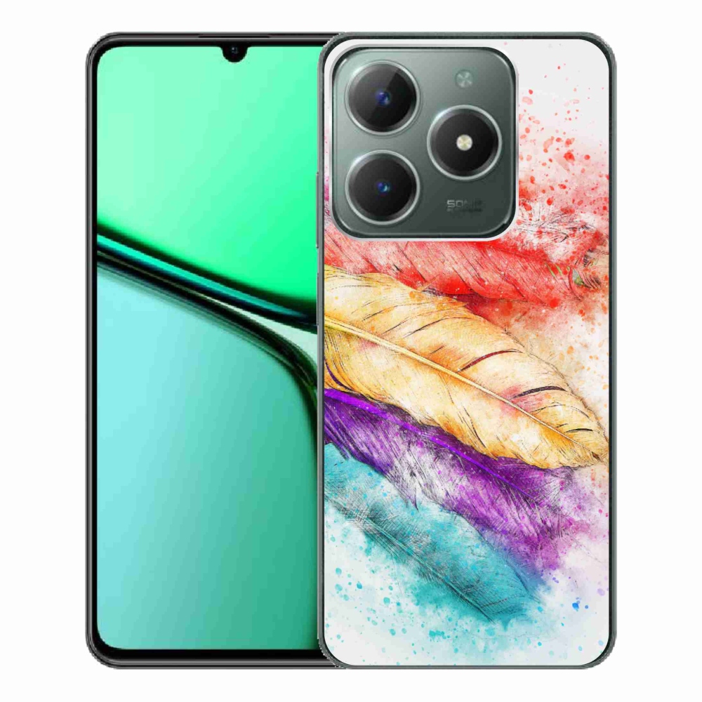 Gelový kryt mmCase na Realme C61 - barevné peří