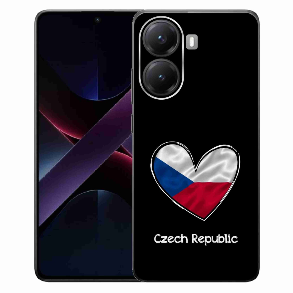 Gelový kryt mmCase na Xiaomi Poco X7 Pro 5G - vlajka srdce černé pozadí