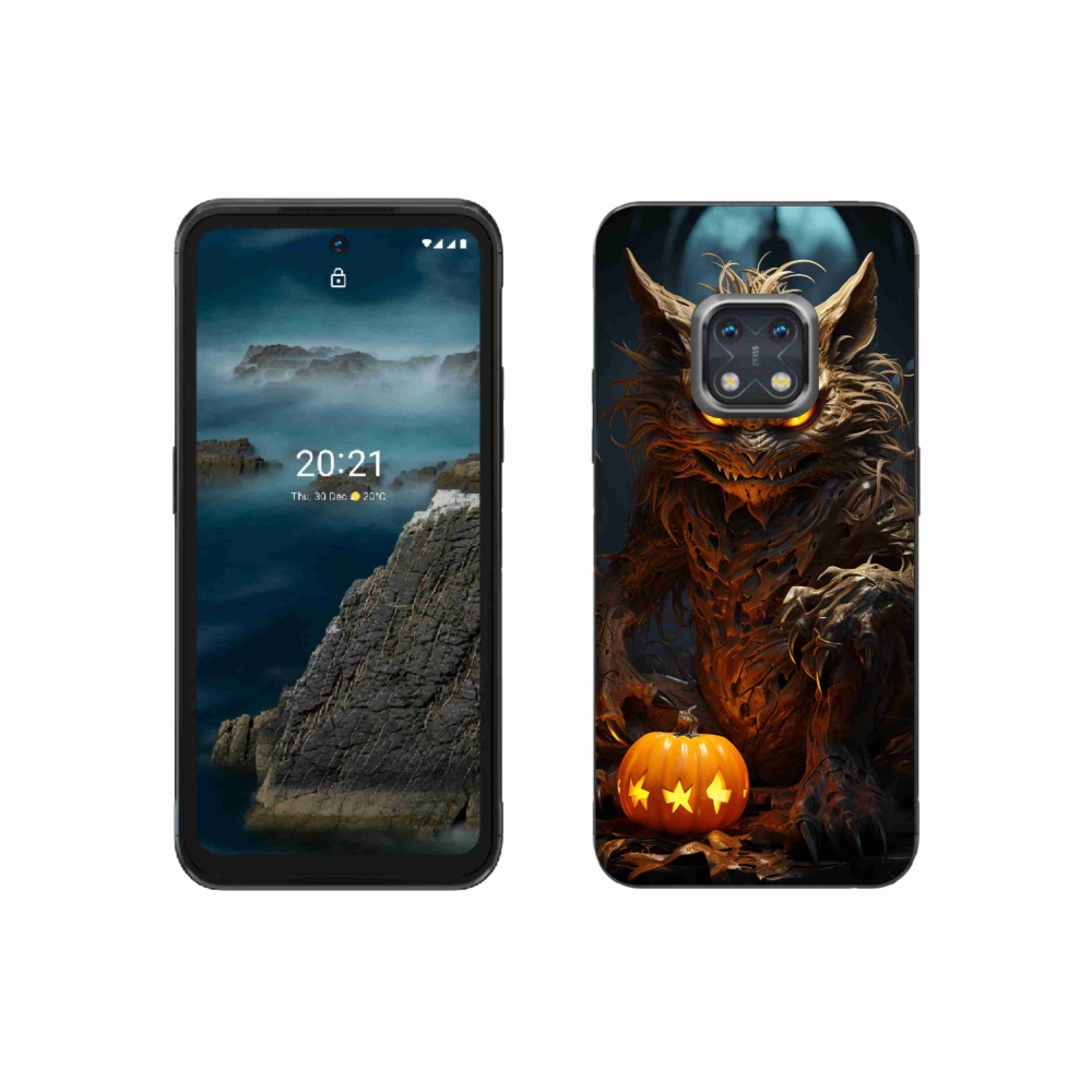 Gelový kryt mmCase na Nokia XR20 - halloweenská příšera