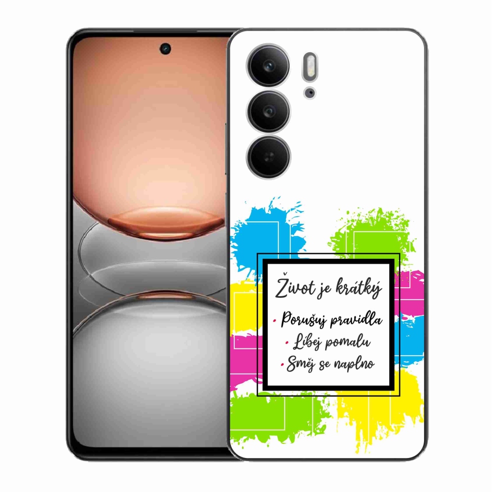 Gelový kryt mmCase na Realme C75 - citát 5 bílé pozadí