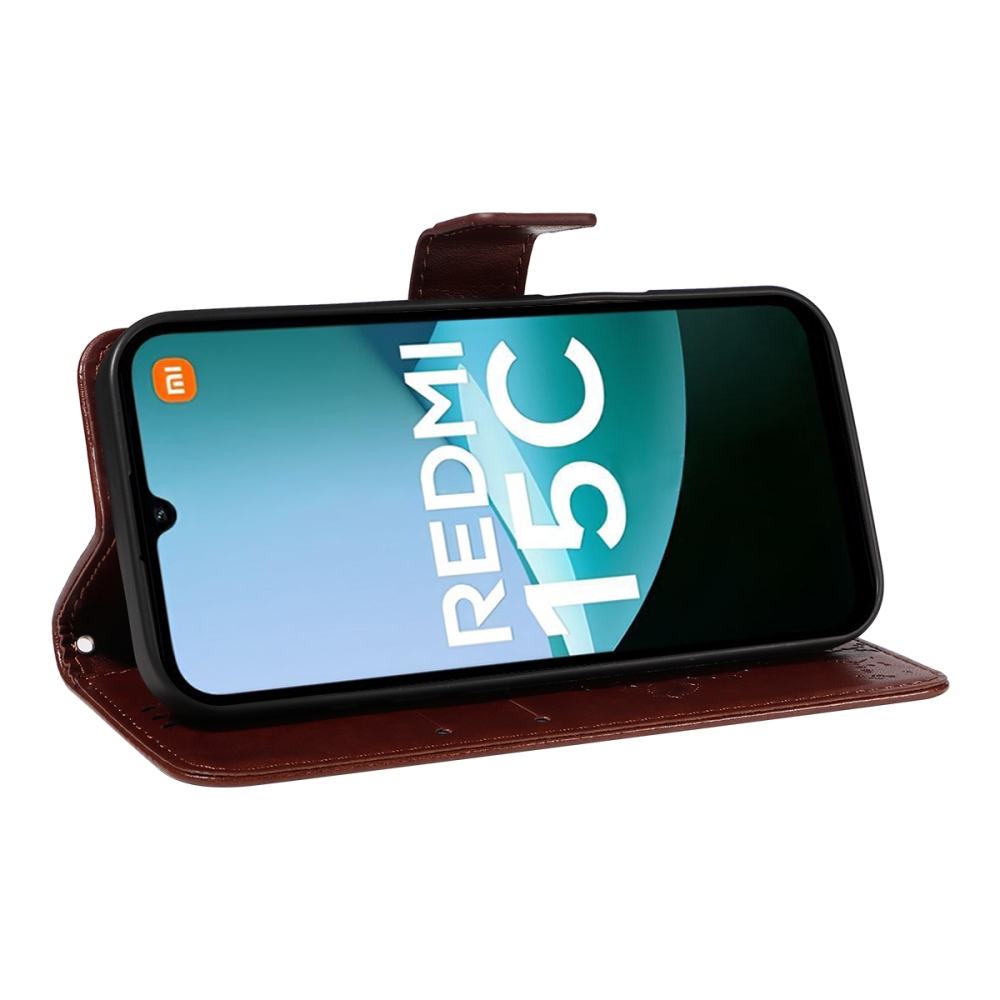 Trees knížkové pouzdro na Xiaomi Redmi 15C 4G/5G (173mm) - hnědé