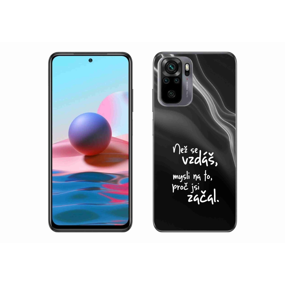 Gelový kryt mmCase na Xiaomi Redmi Note 10 4G - citát 2 černé pozadí