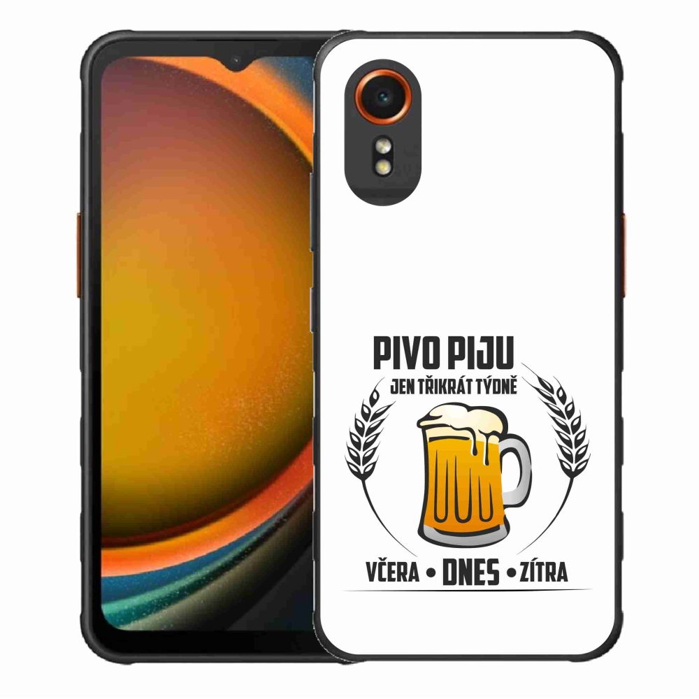 Gelový kryt mmCase na Samsung Galaxy Xcover 7 - pivní motiv bílé pozadí