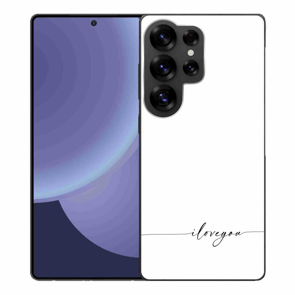 Gelový kryt mmCase na Samsung Galaxy S25 Ultra - I love you bílé pozadí