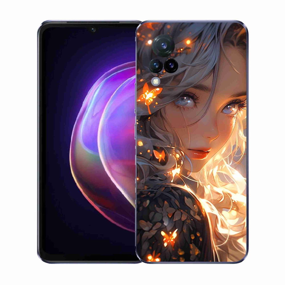 Gelový kryt mmCase na Vivo V21 4G/5G - dívka a motýli