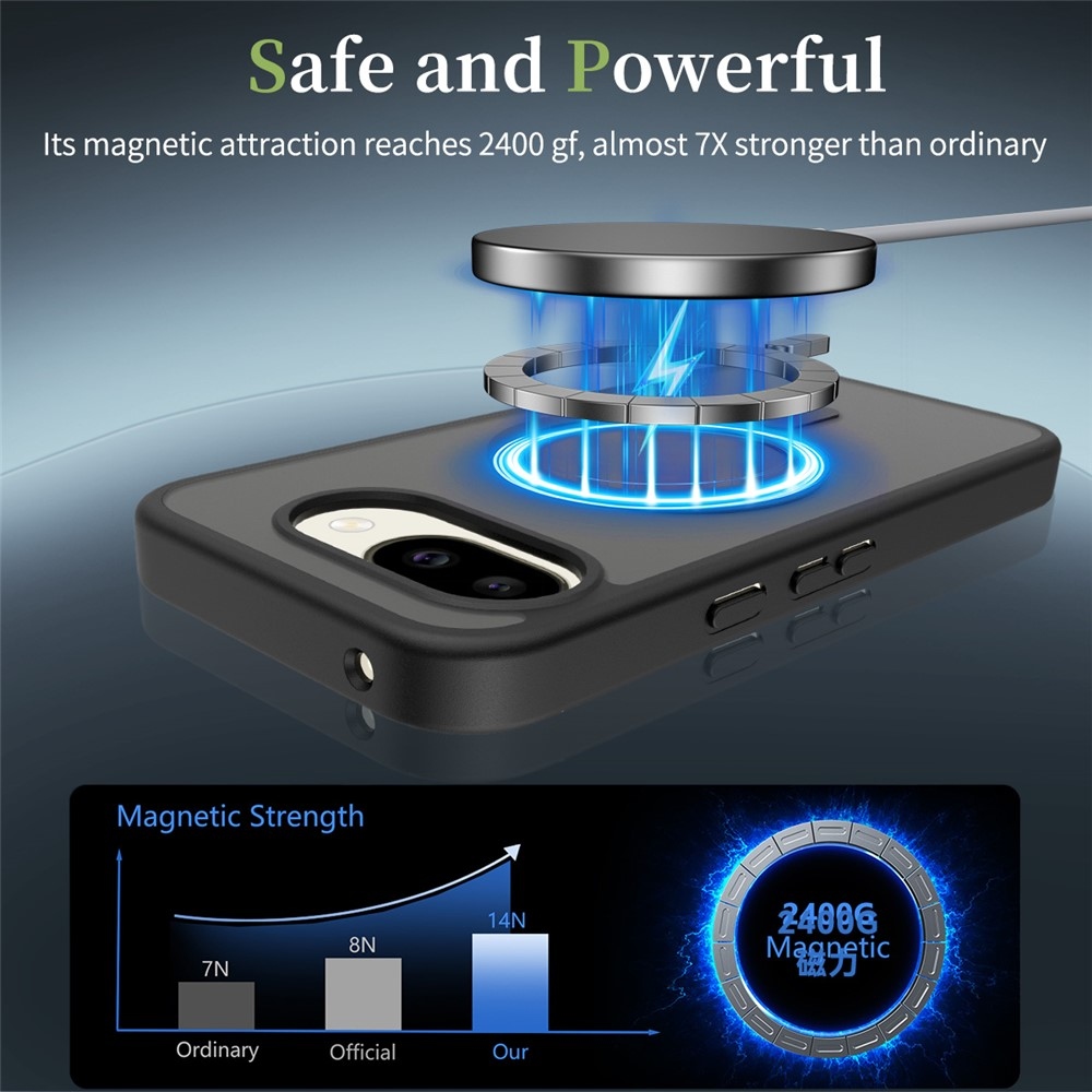 Skin gelový obal s pevnými zády a podporou MagSafe na Google Pixel 10a - černý