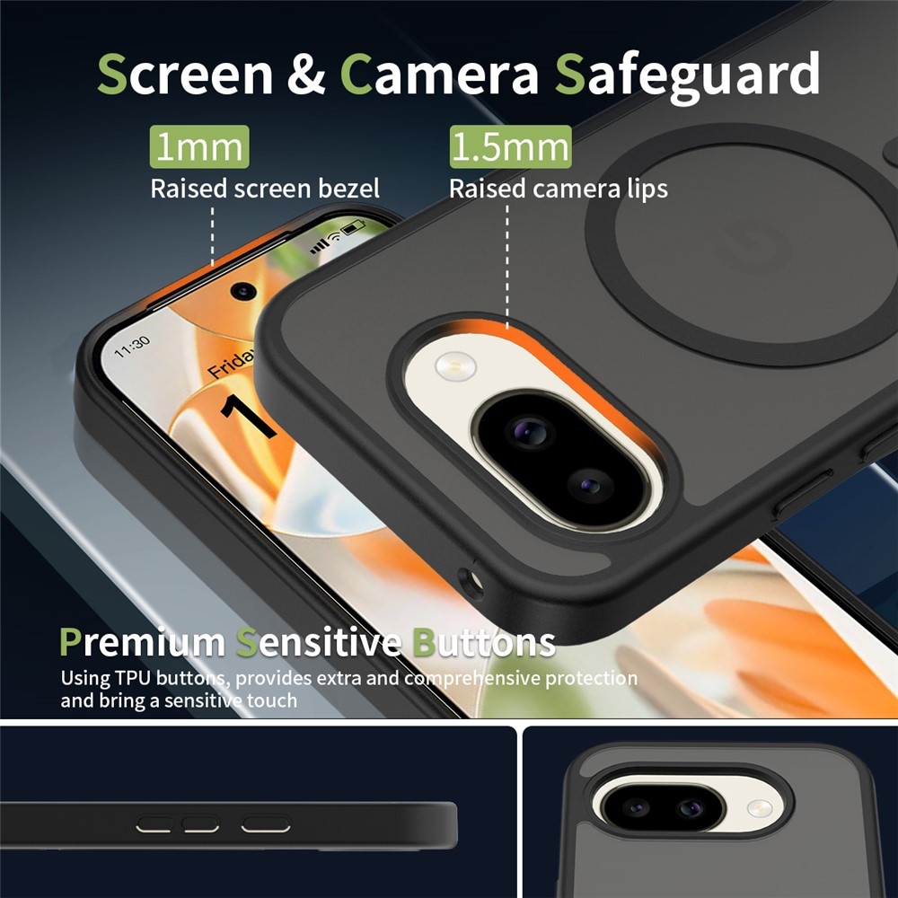 Skin gelový obal s pevnými zády a podporou MagSafe na Google Pixel 10a - černý