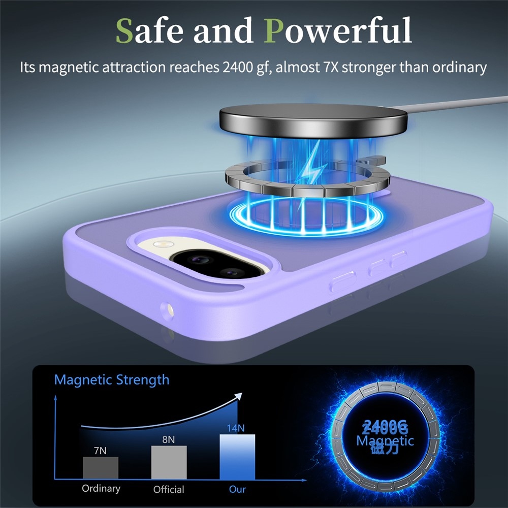 Skin gelový obal s pevnými zády a podporou MagSafe na Google Pixel 10a - fialový