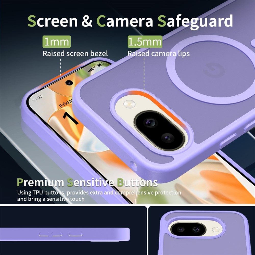 Skin gelový obal s pevnými zády a podporou MagSafe na Google Pixel 10a - fialový