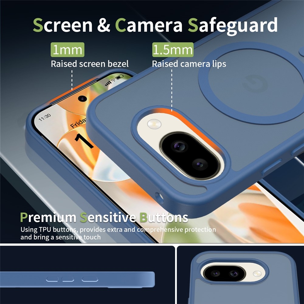 Skin gelový obal s pevnými zády a podporou MagSafe na Google Pixel 10a - modrý