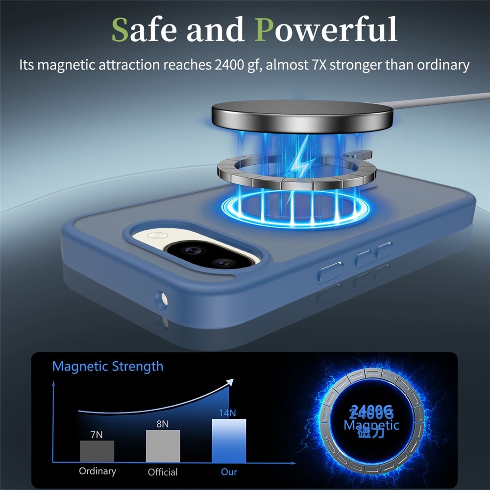 Skin gelový obal s pevnými zády a podporou MagSafe na Google Pixel 10a - modrý