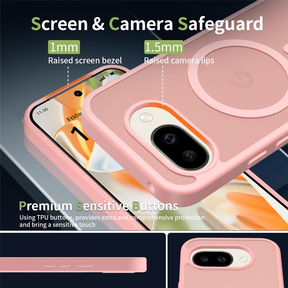 Skin gelový obal s pevnými zády a podporou MagSafe na Google Pixel 10a - růžový