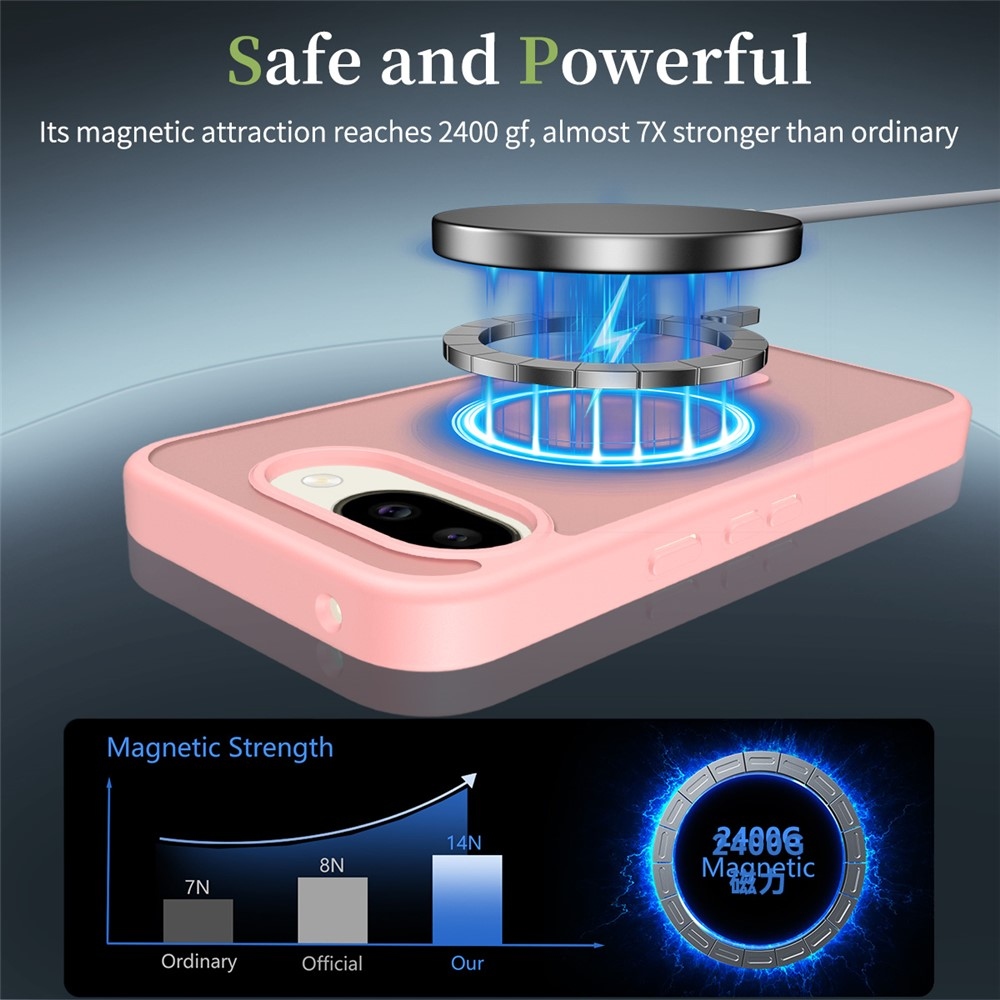 Skin gelový obal s pevnými zády a podporou MagSafe na Google Pixel 10a - růžový