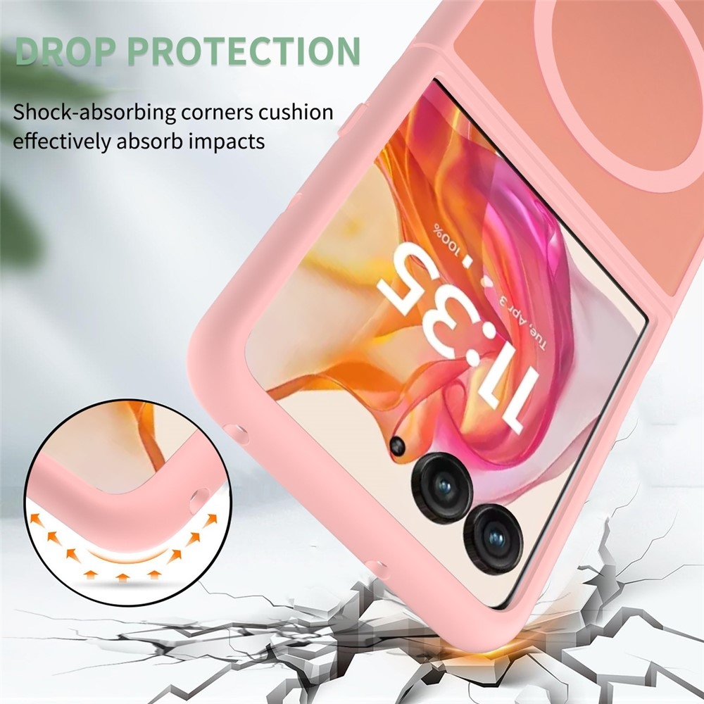 Skin gelový obal s pevnými zády a podporou MagSafe na Motorola Razr 60 Ultra 5G - růžový