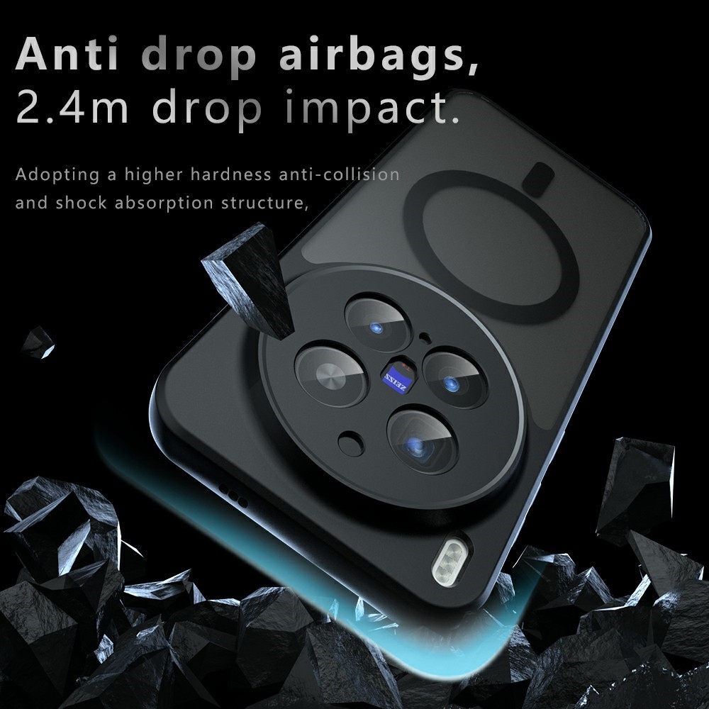 Skin gelový obal s pevnými zády a podporou MagSafe na Vivo X300 Pro 5G - černý