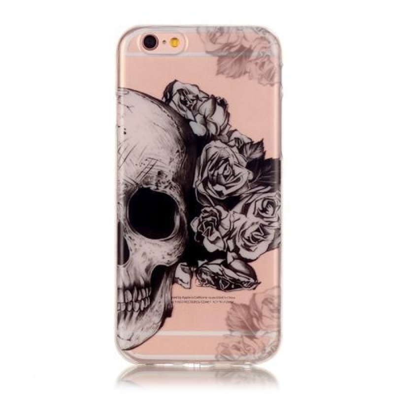Skin gelový průhledný obal na iPhone 6 Plus a iPhone 6s Plus - lebka