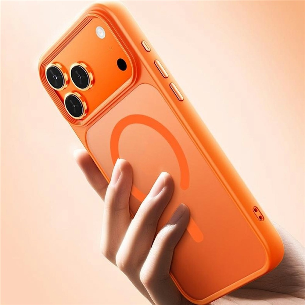 Skinny gelový obal s pevnými zády a MagSafe na iPhone 18 Pro Max/17 Pro Max - oranžový