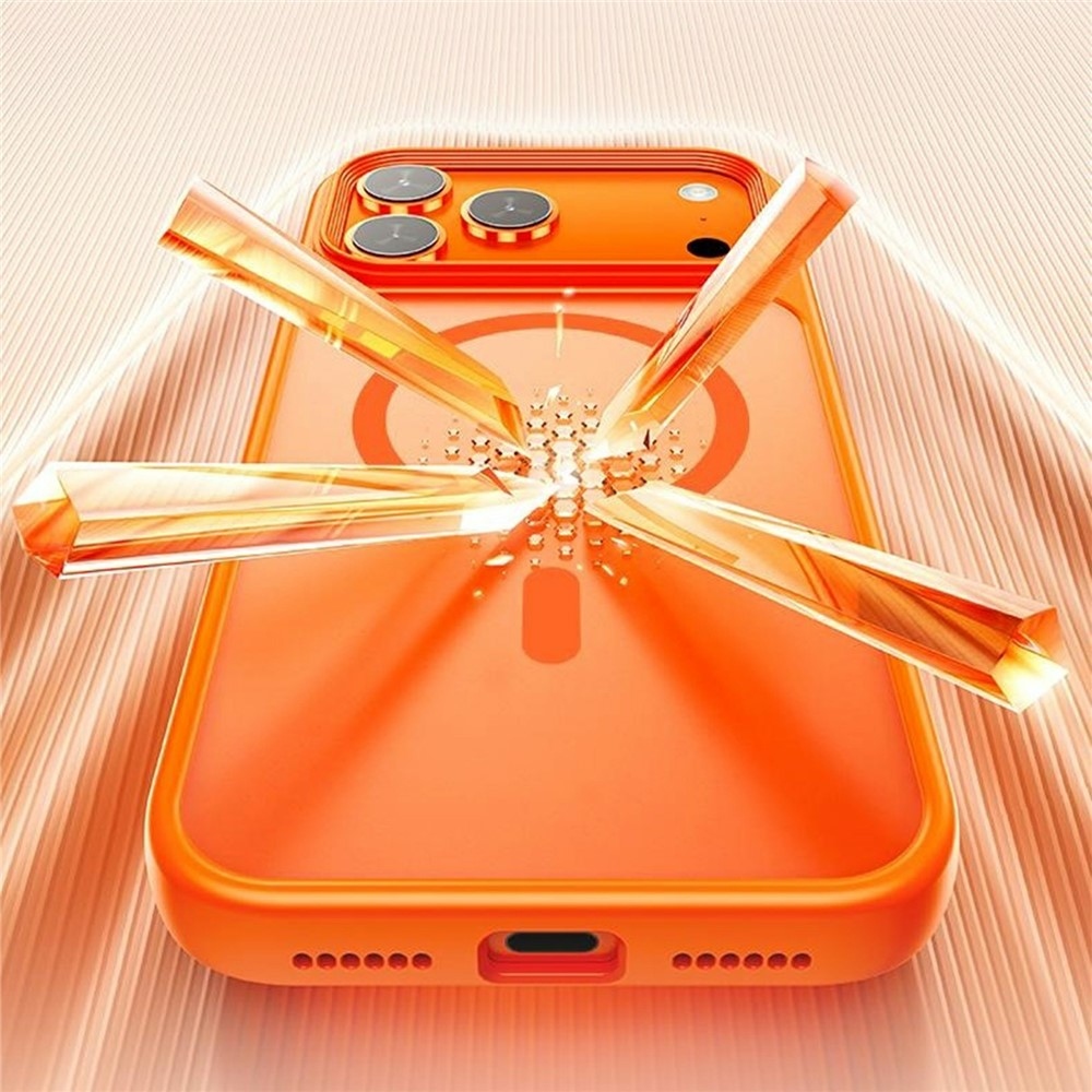 Skinny gelový obal s pevnými zády a MagSafe na iPhone 18 Pro Max/17 Pro Max - oranžový