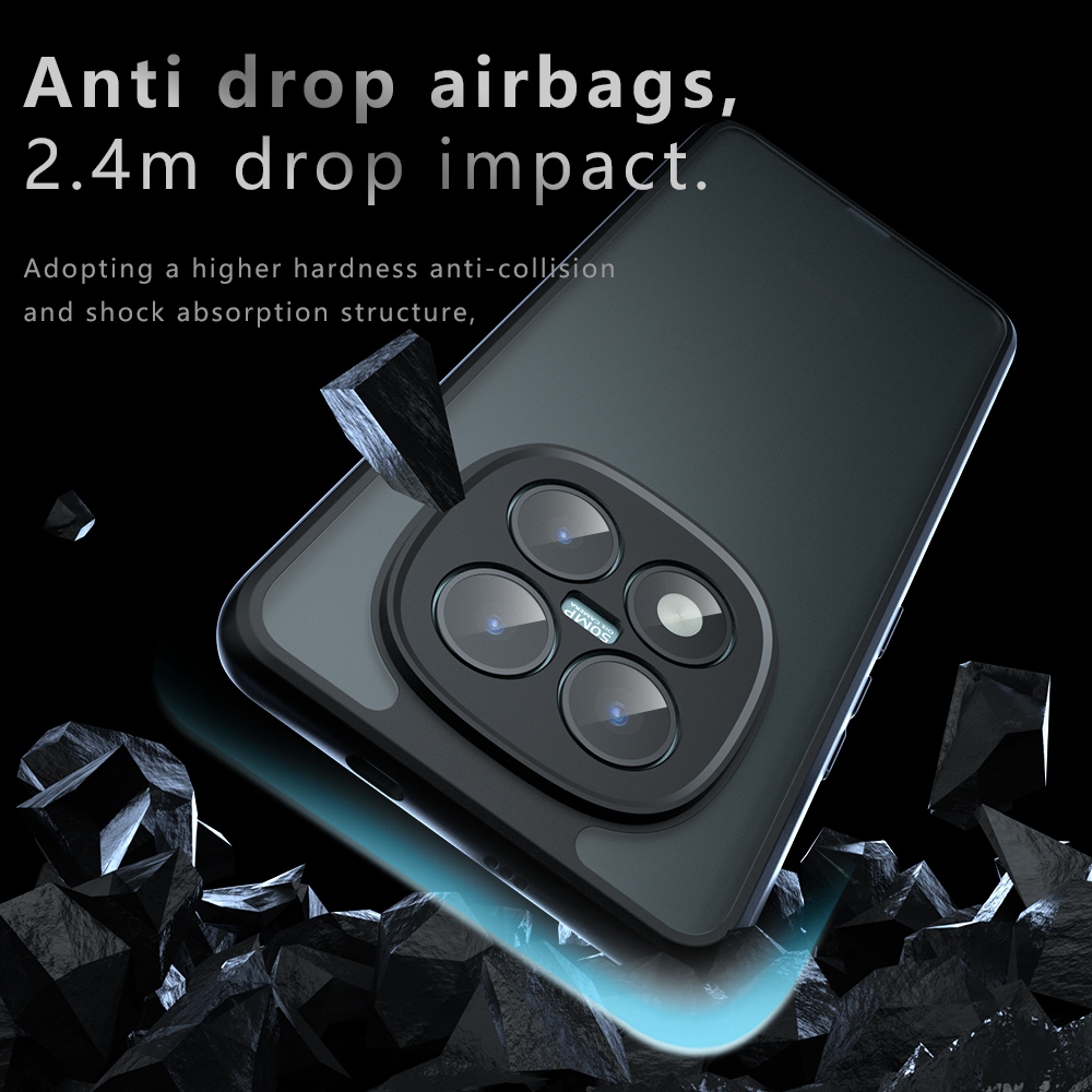 Skiny matný gelový obal na Xiaomi Redmi Note 15 Pro+ 5G - černý